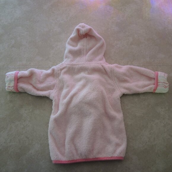 4/$25 Baby 100% Cotton Hooded Bath Robe Pink w/ Seahorse Embroidery 0-9 Mon - Picture 3 of 6